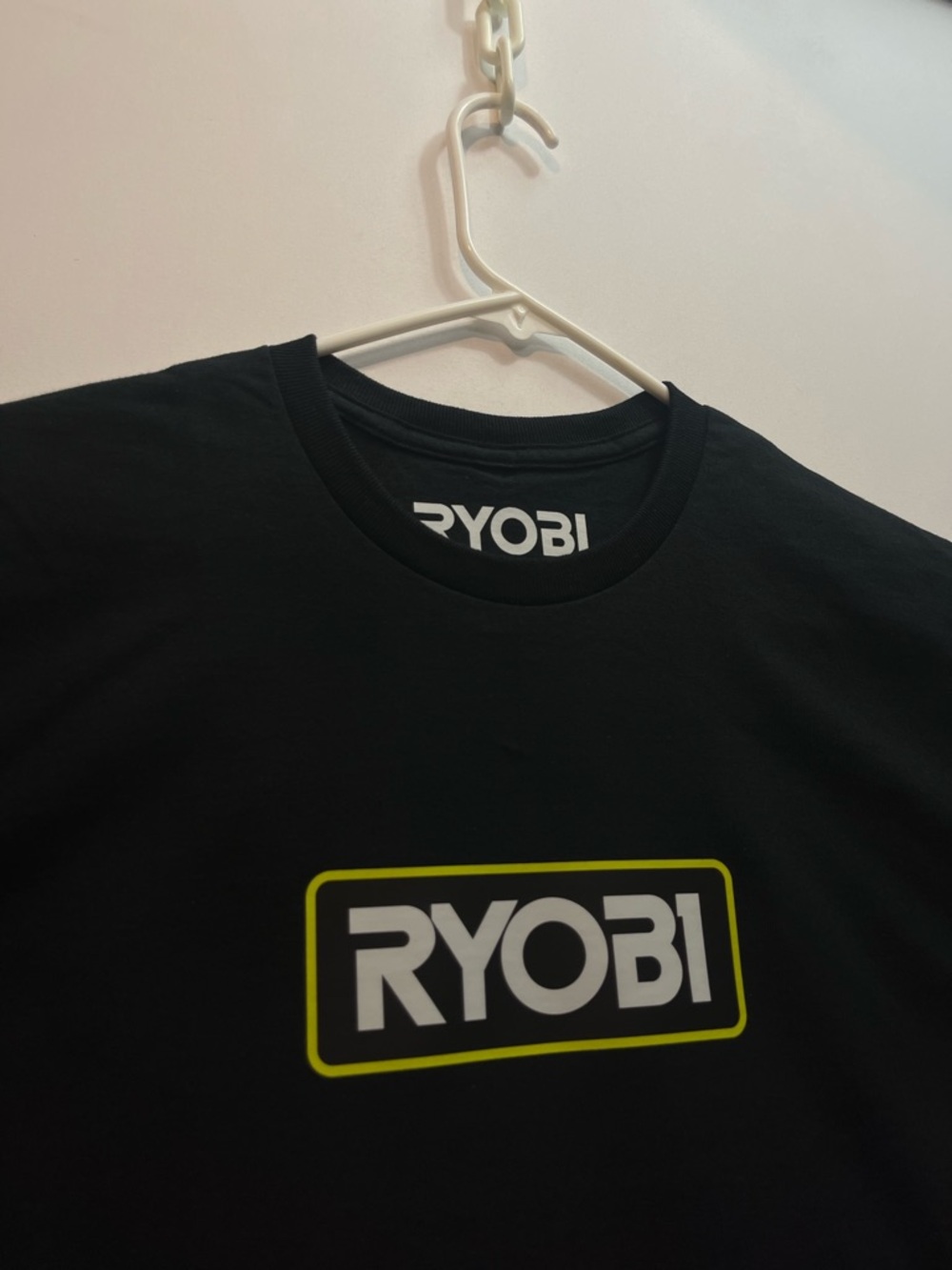 Ryobi Logo Black T-Shirt (Brand New With Tag) 18V Battery Power Tools Work Tee